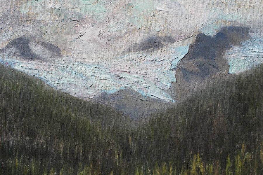 Paul Chizik - Joffrey Glacier. Oil on Board 8 x 10.5 inches