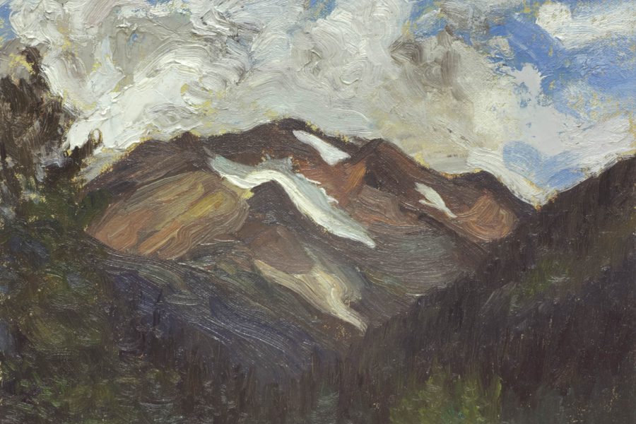 Paul Chizik - Along the Joffre Range. Oil on Board 8 x 10 inches