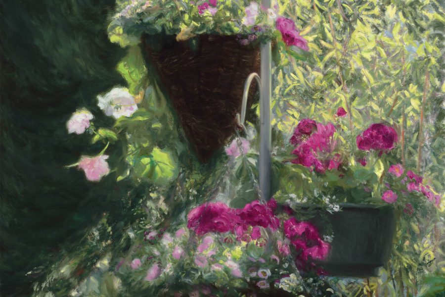 Paul Chizik - Hanging Baskets . Oil on Linen 30 x 32.5 inches
