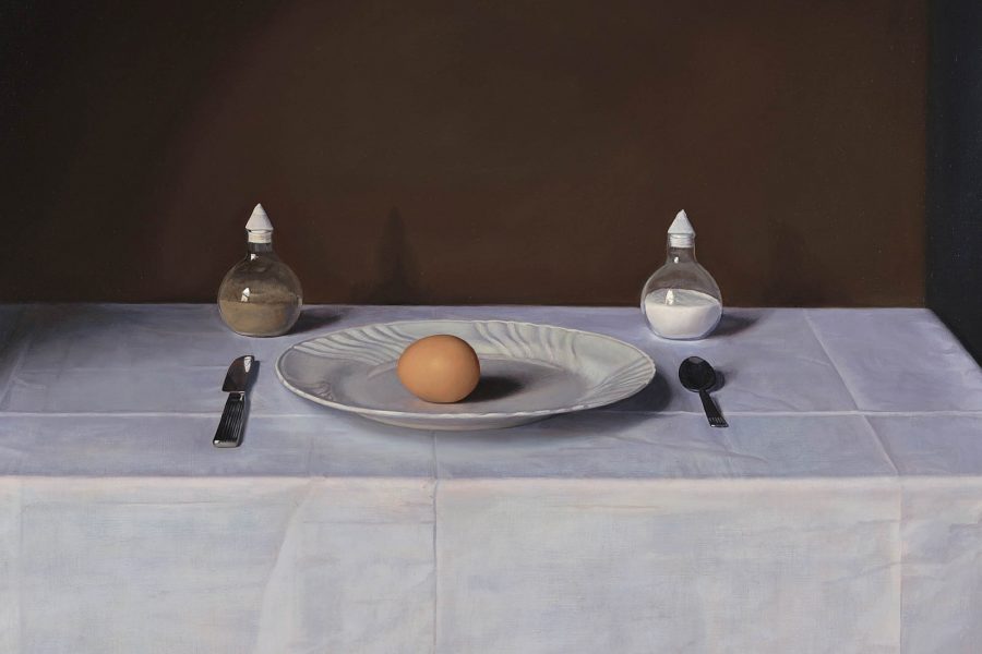 Paul Chizik - Brown on White Oil on Linen 32 x 32 inches