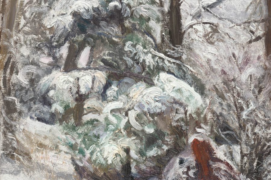 Paul Chizik - Silver Greys in a Wintered Wood. Oil on Linen 11 x 14 inches