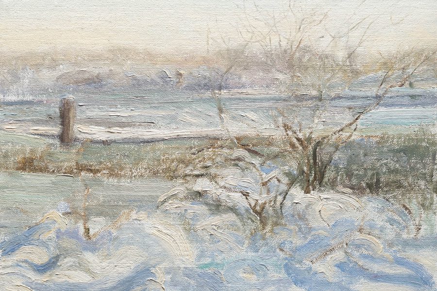 Paul Chizik - Wester Winter, Western Light. Oil on Linen 9.25 x 11.5 inches